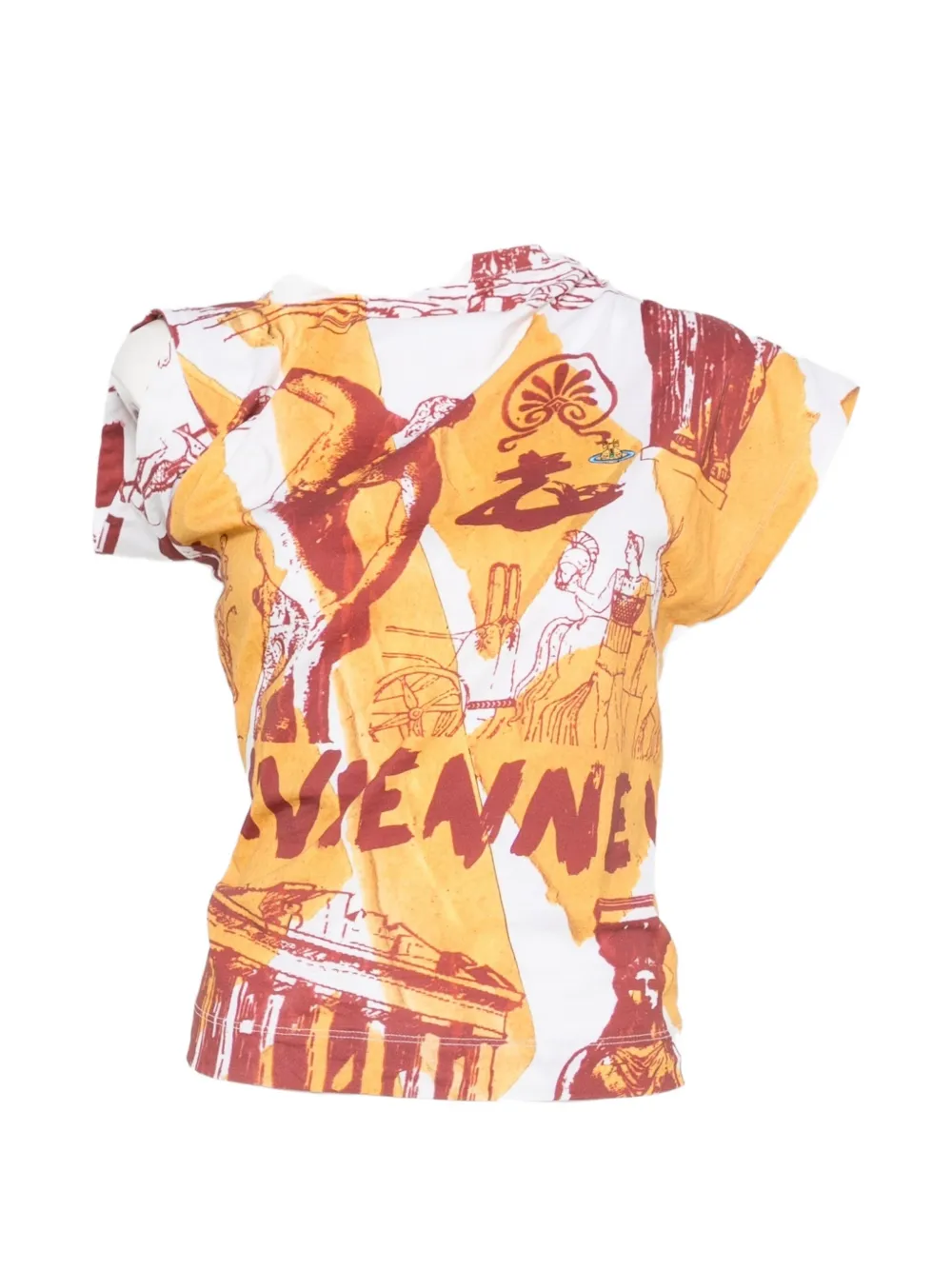 Vivienne Westwood Hebo graphic-print asymmetric tank top - Bianco