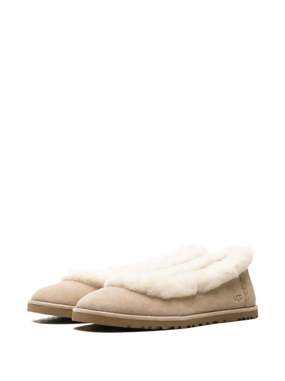 UGG zora shearling-trim suede ballet flats Beige