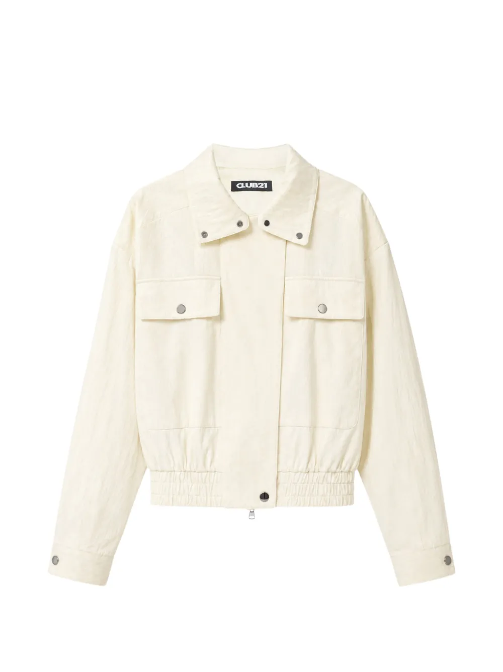 Club21 Collection Eloise Elasticated-waistband Bomber Jacket In 뉴트럴
