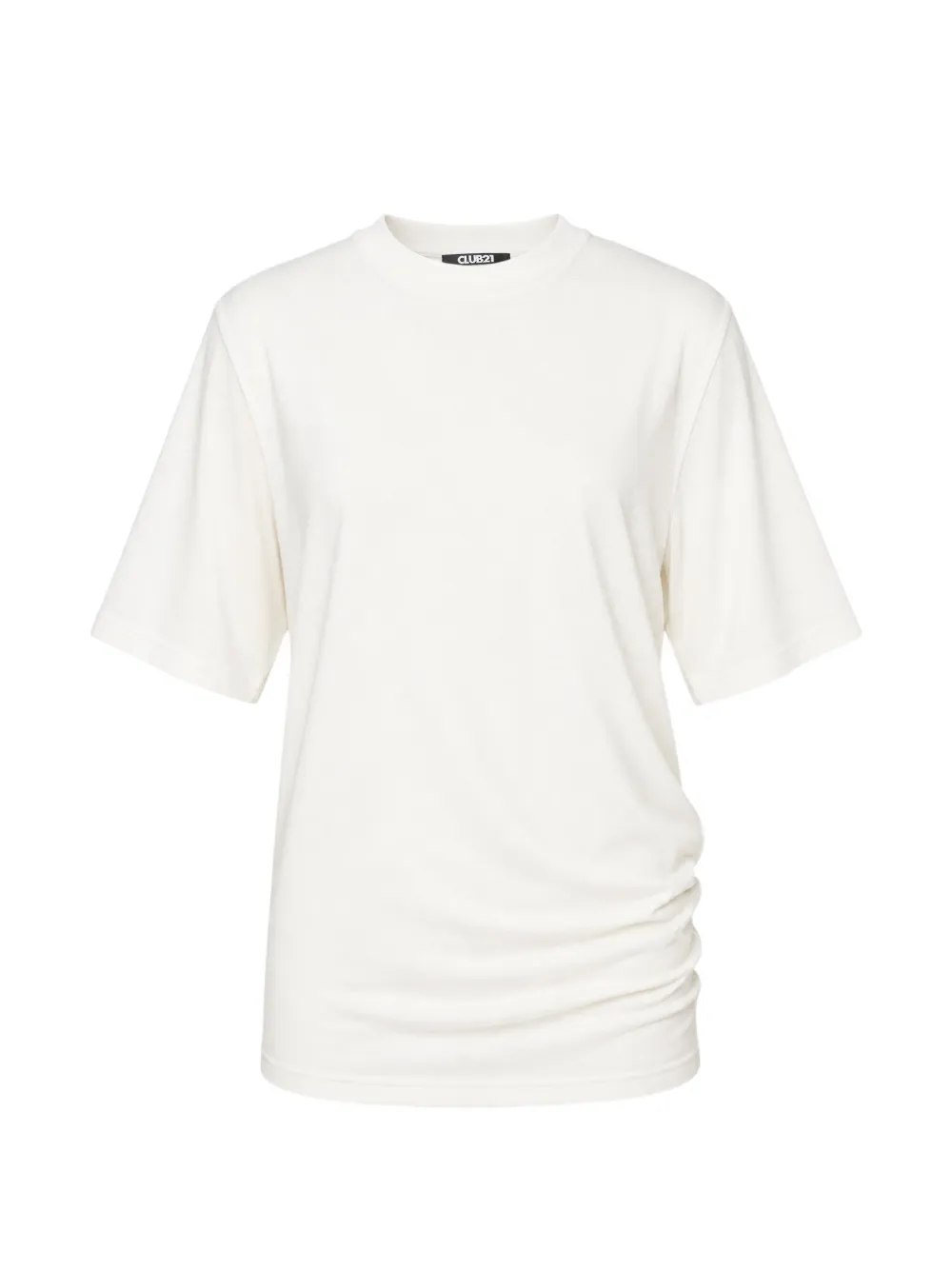 Club21 Collection Willa Ruched Mock-neck Top In 뉴트럴