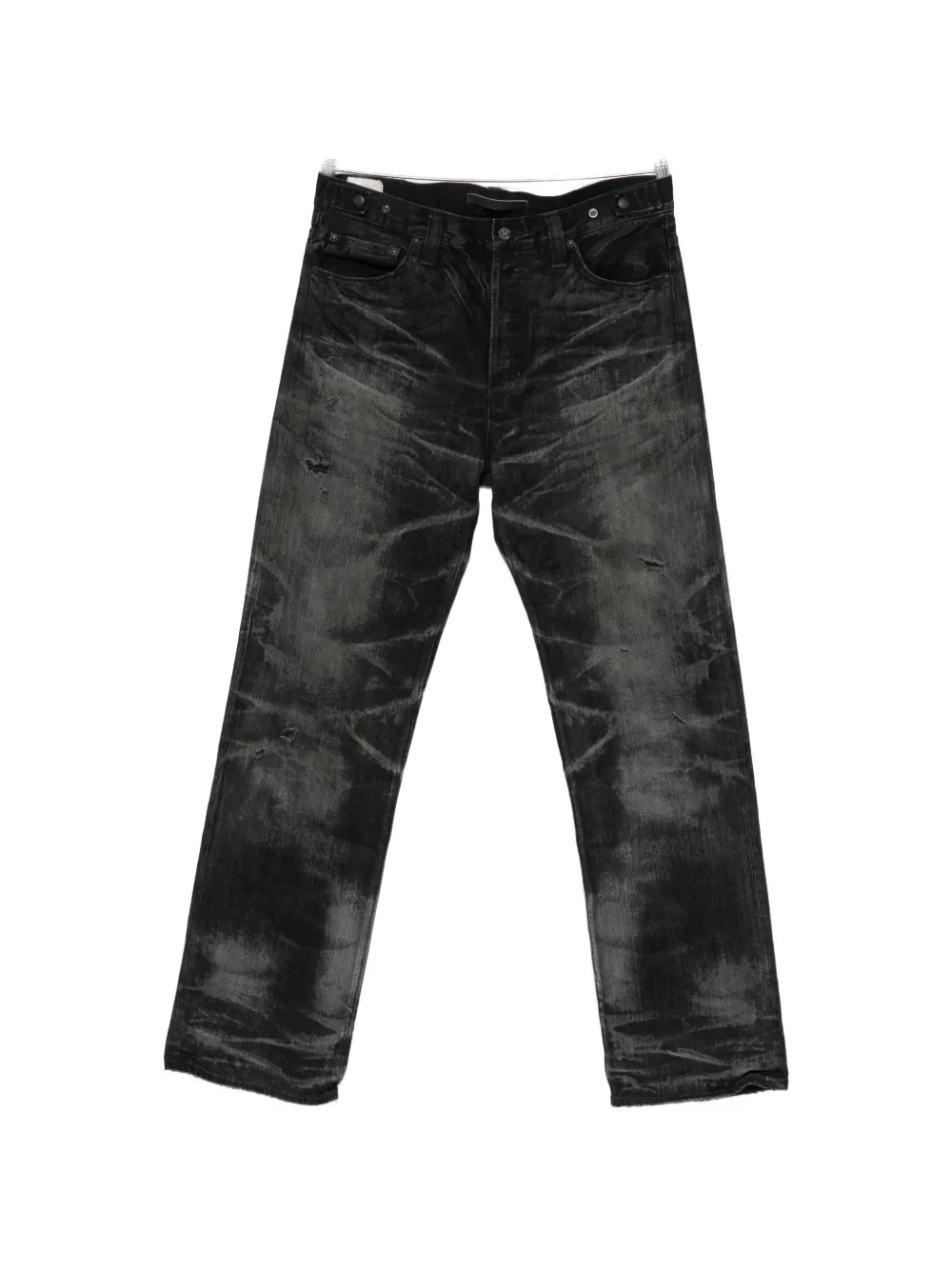 Mastercraft Union Faded Distressed-effect Jeans In Black