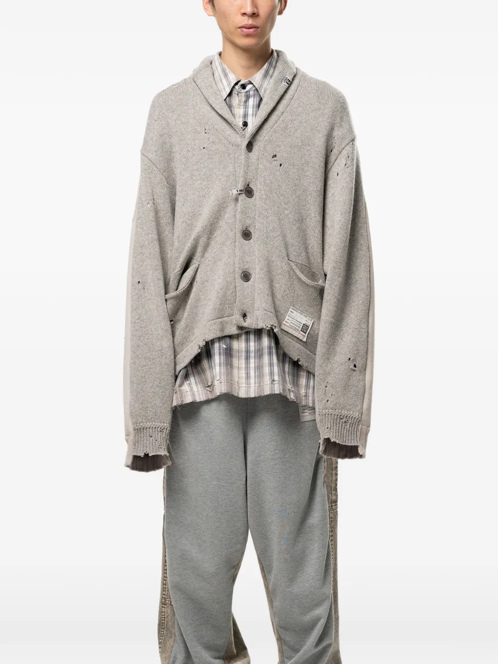Maison MIHARA YASUHIRO Gebreid sweatervest Grijs