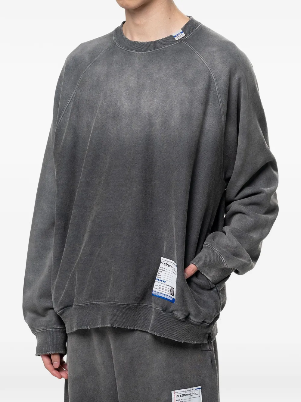 Maison MIHARA YASUHIRO Gerafelde sweater met vervaagd effect Zwart