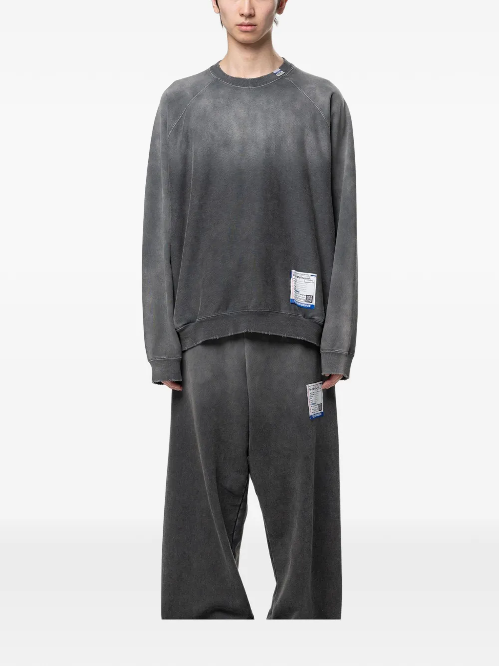 Maison MIHARA YASUHIRO Gerafelde sweater met vervaagd effect Zwart