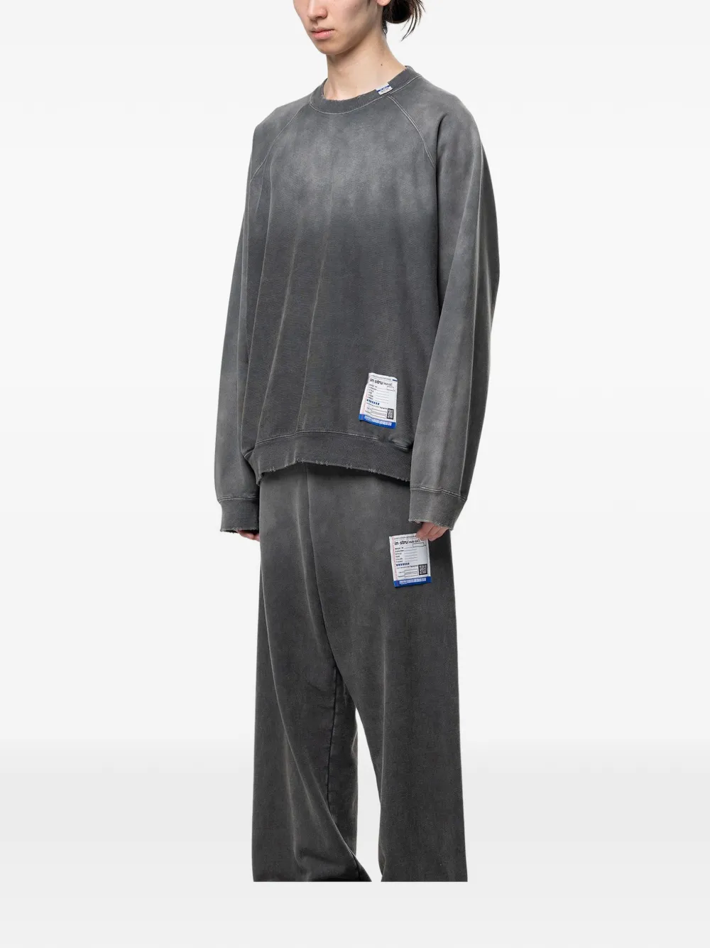 Maison MIHARA YASUHIRO Gerafelde sweater met vervaagd effect Zwart