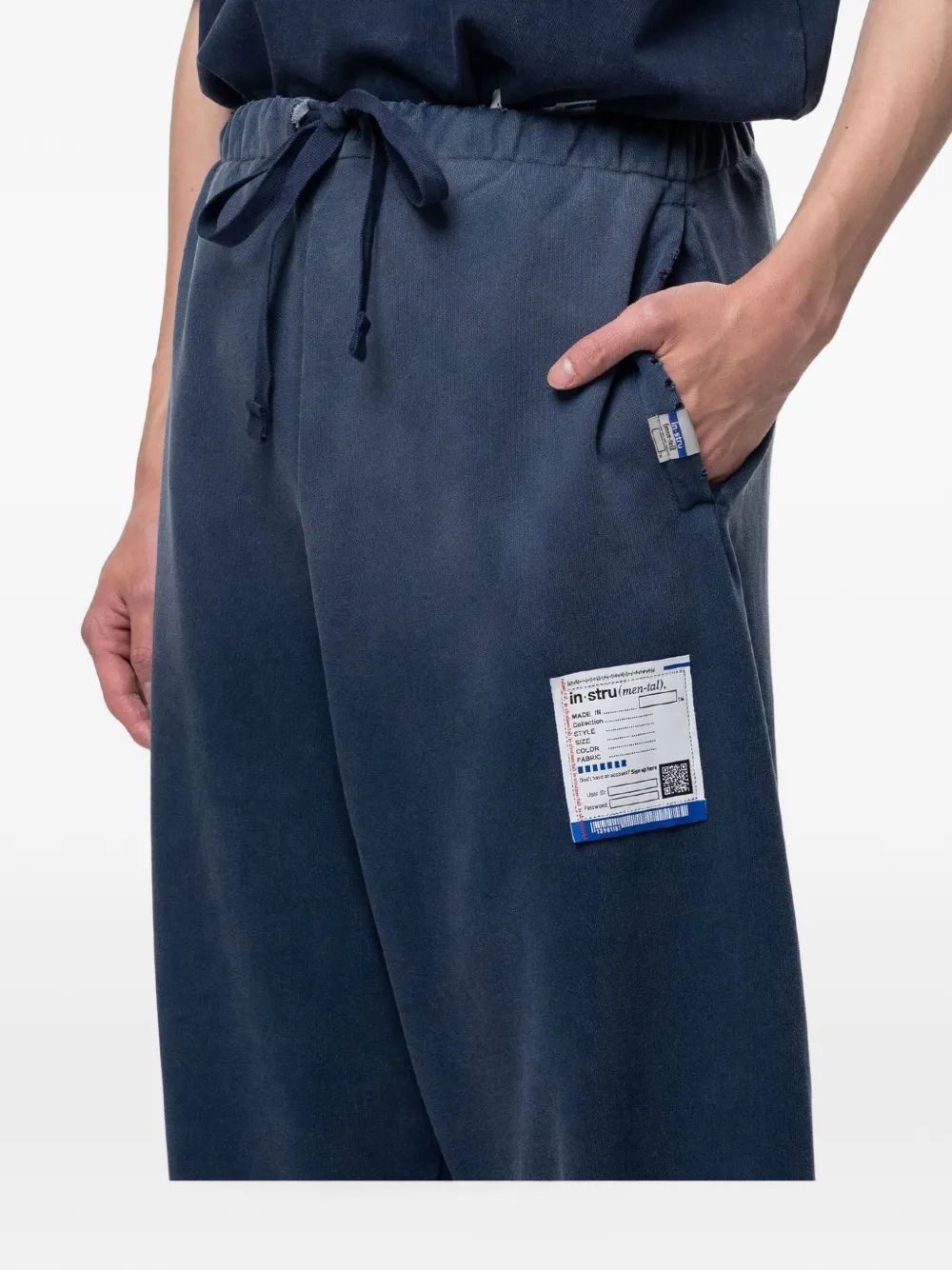 Maison MIHARA YASUHIRO Zon vervaagd als gerafelde broek Blauw
