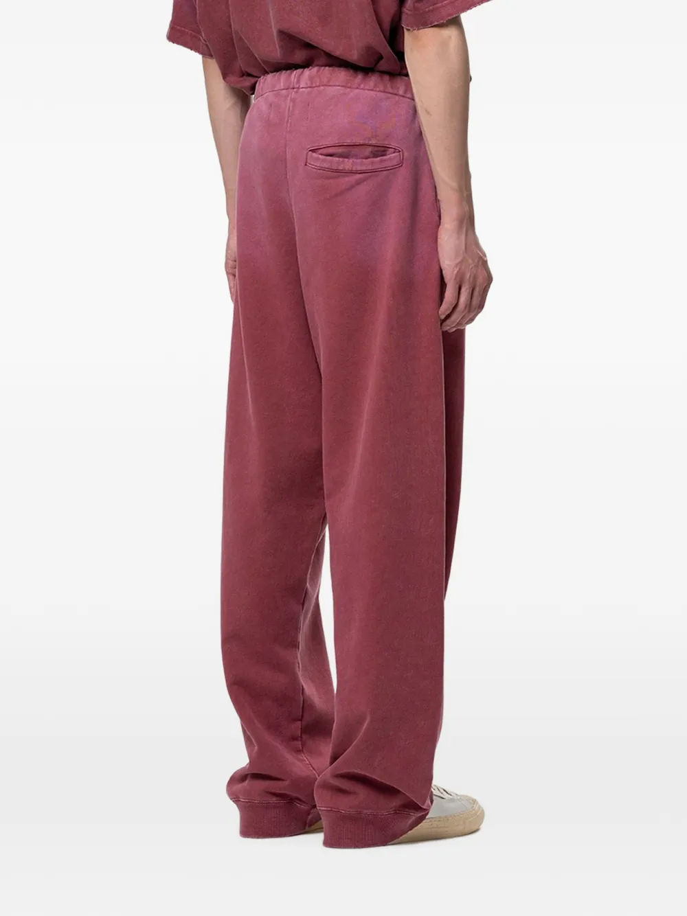 Maison MIHARA YASUHIRO Gerafelde broek met vervaagd effect Rood