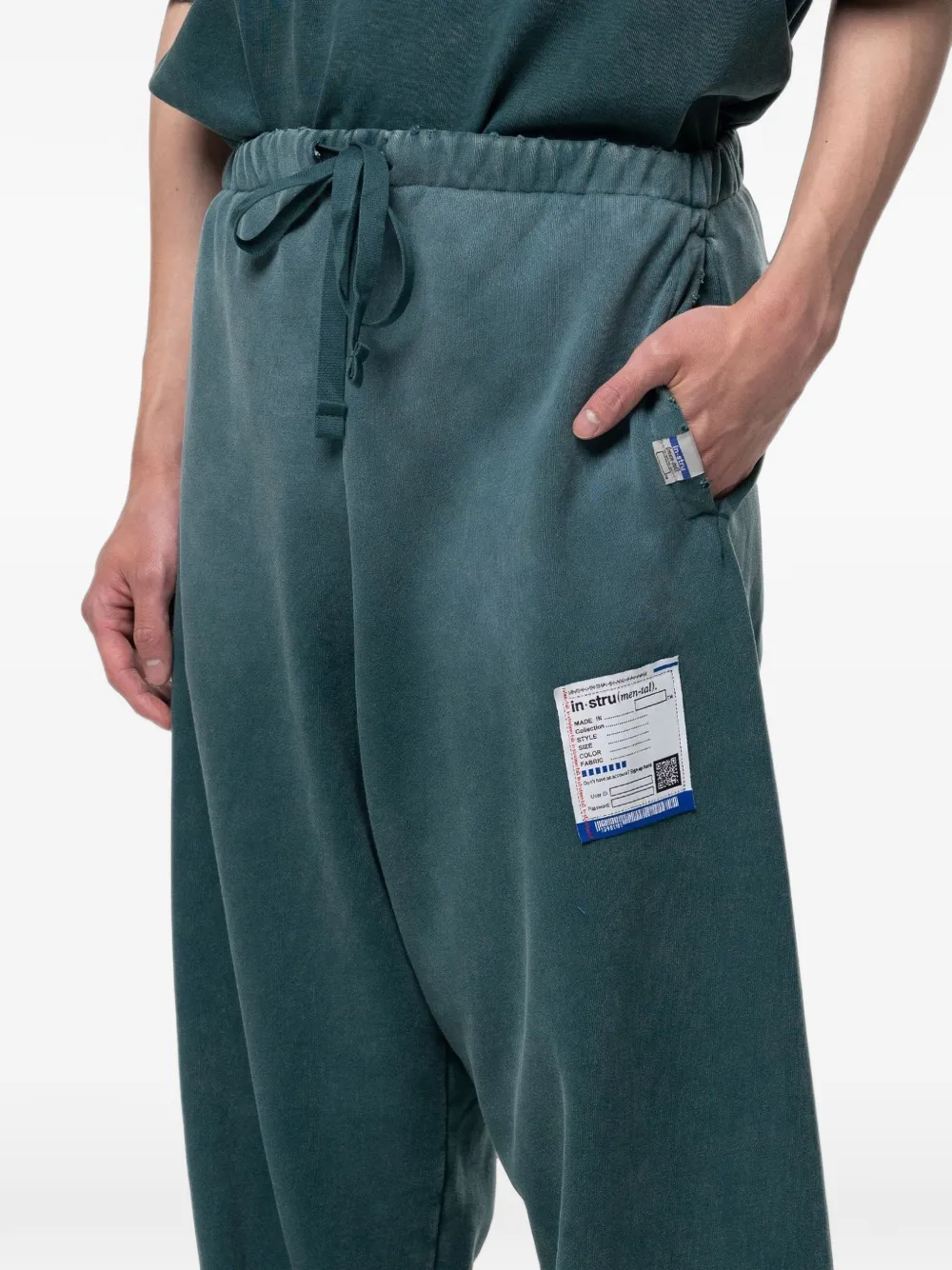 Maison MIHARA YASUHIRO Zon vervaagd als gerafelde broek Groen