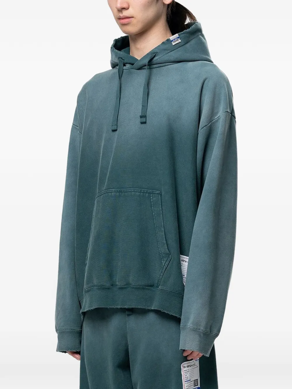 Maison MIHARA YASUHIRO Sun Faded Like gerafelde hoodie Groen