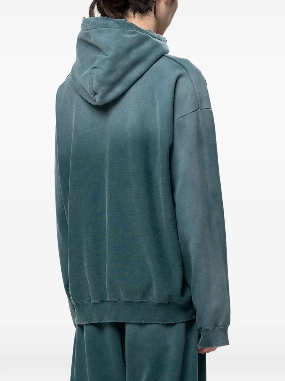 Maison MIHARA YASUHIRO Sun Faded Like gerafelde hoodie Groen