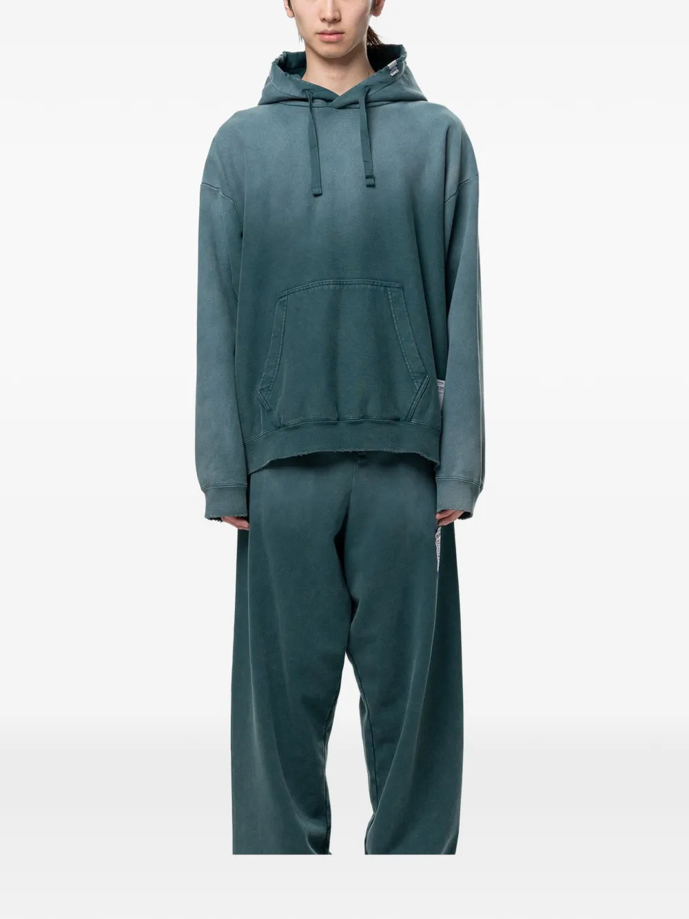 Maison MIHARA YASUHIRO Sun Faded Like gerafelde hoodie Groen