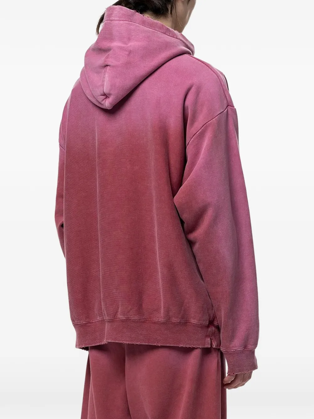 Maison MIHARA YASUHIRO Sun Faded Like gerafelde hoodie Rood