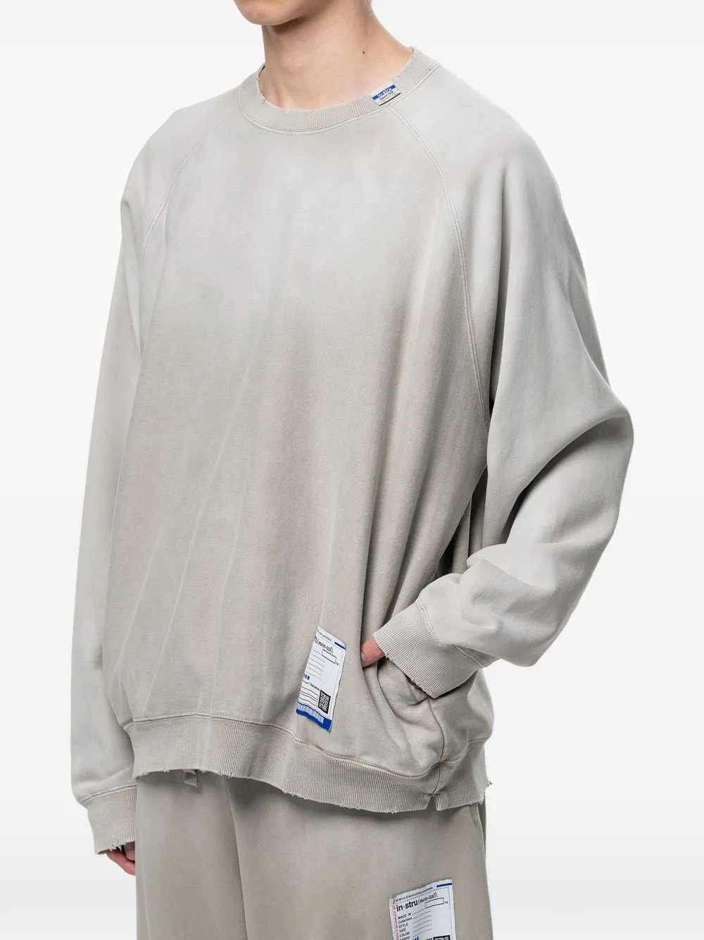 Maison MIHARA YASUHIRO Gerafelde sweater met vervaagd effect Beige
