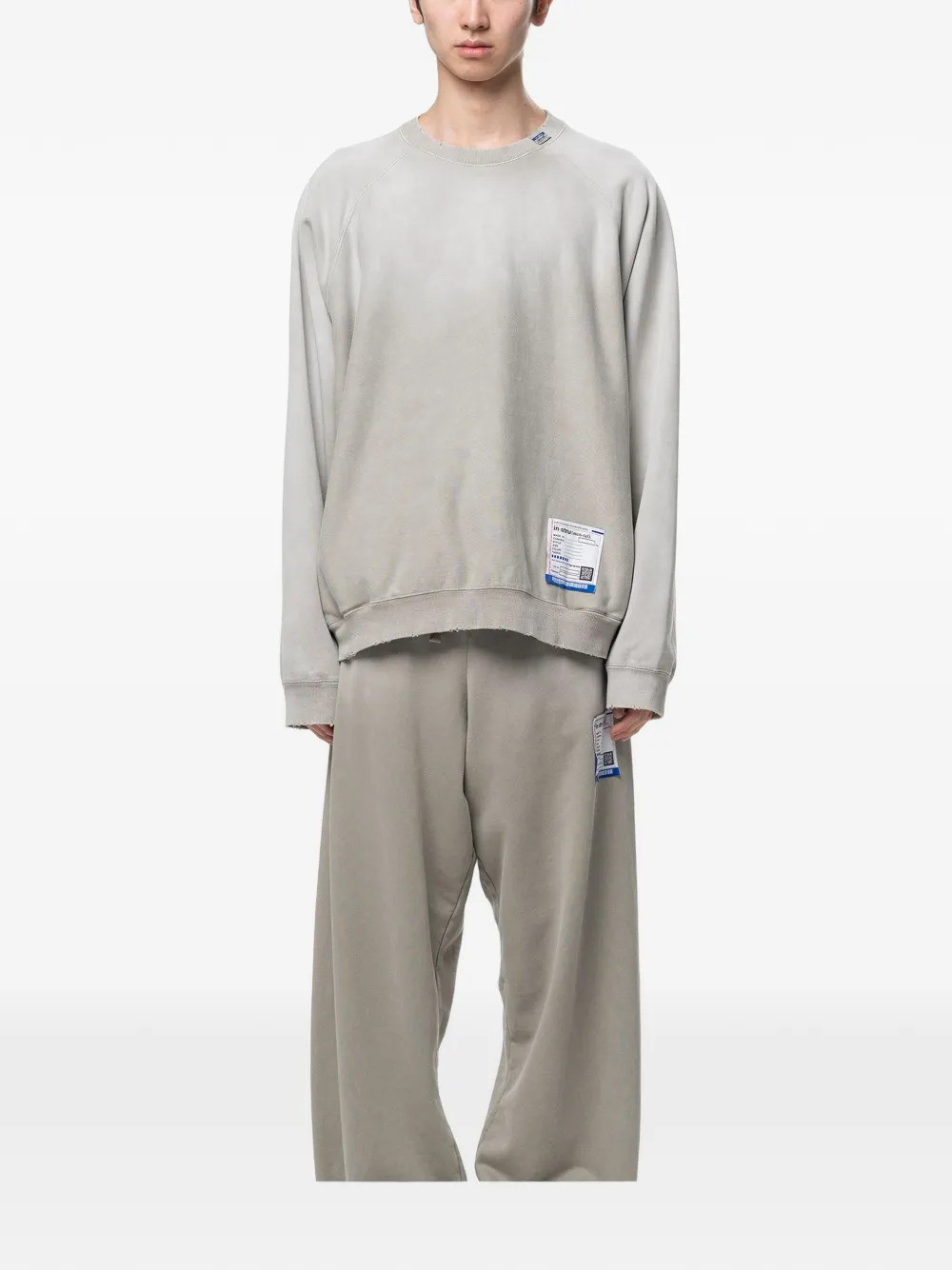 Maison MIHARA YASUHIRO Gerafelde sweater met vervaagd effect Beige