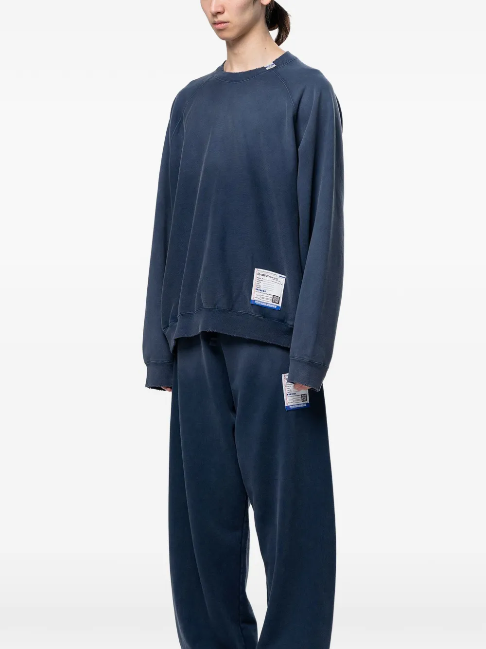 Maison MIHARA YASUHIRO Gerafelde sweater met vervaagd effect Blauw