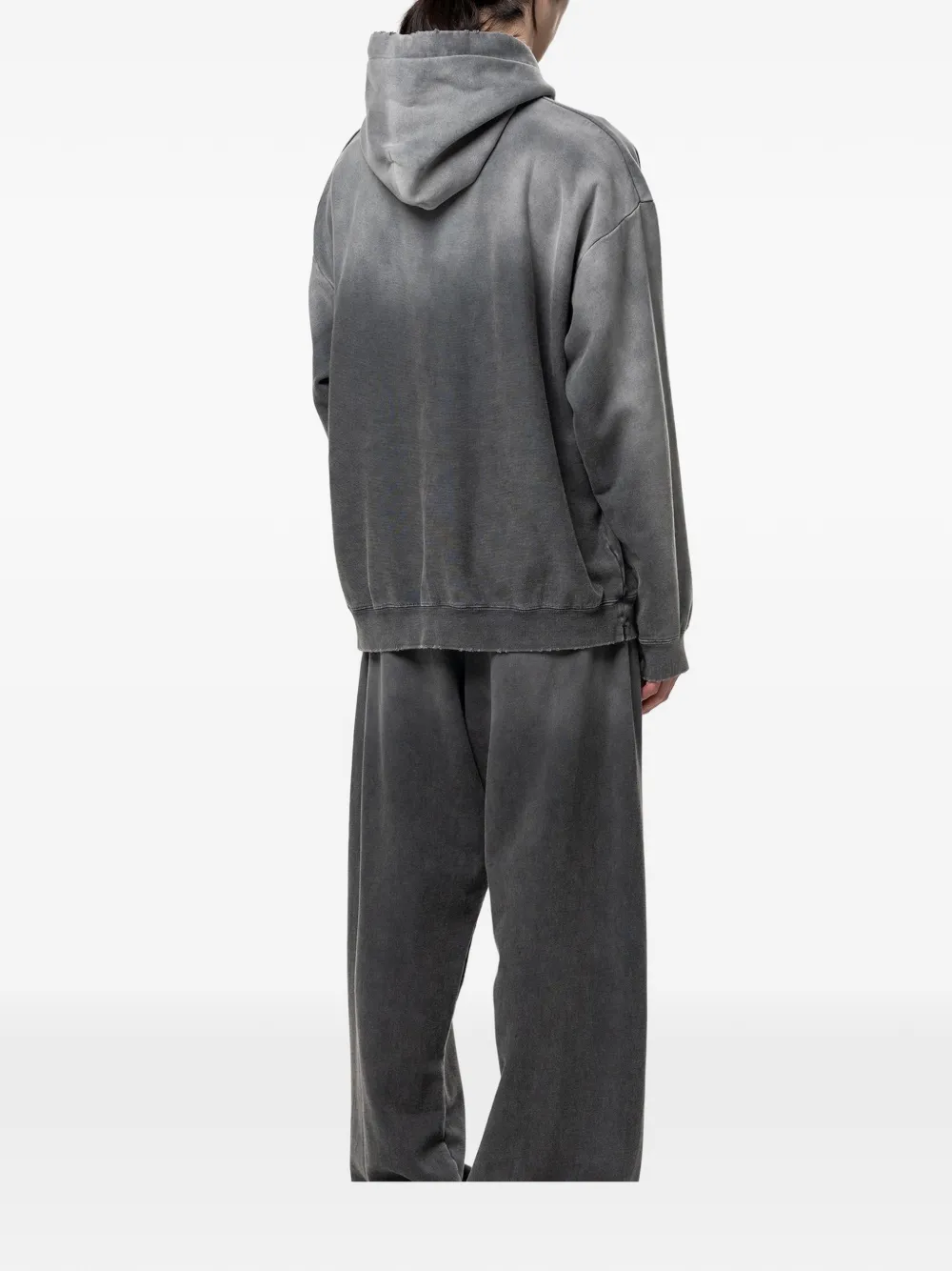Maison MIHARA YASUHIRO Gerafelde hoodie met vervaagd effect Zwart