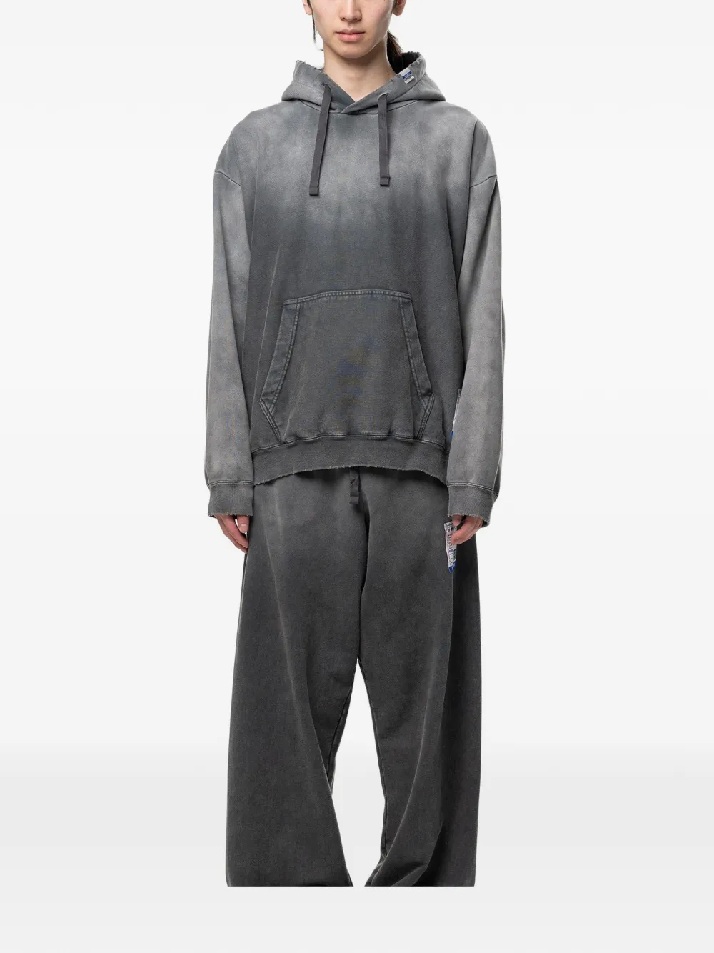 Maison MIHARA YASUHIRO Gerafelde hoodie met vervaagd effect Zwart