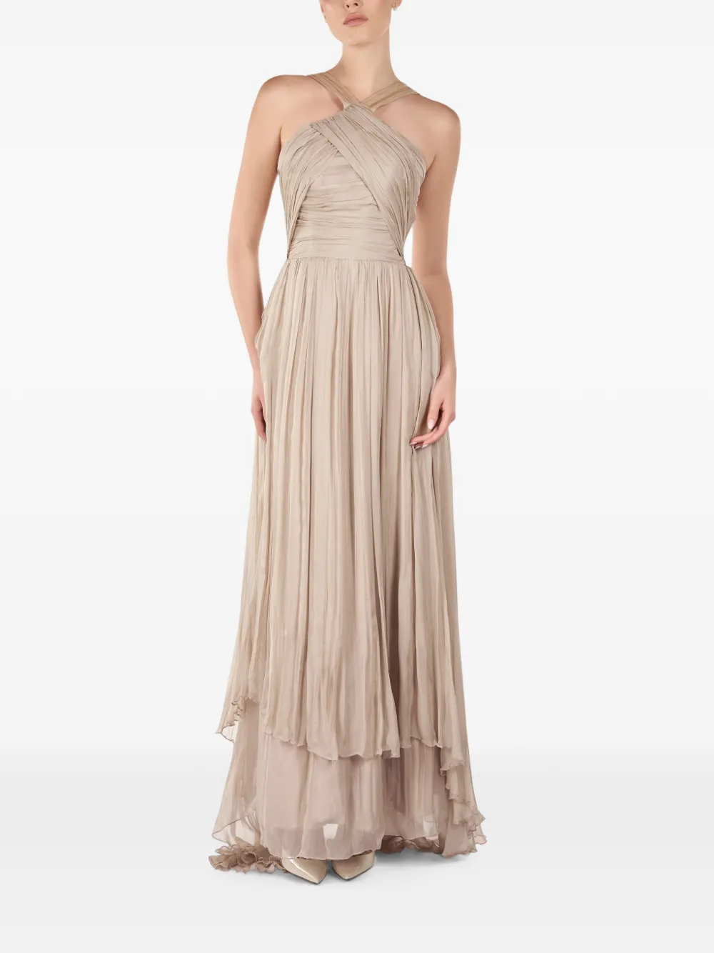ANDREEA VENECIUC Whisper pleated silk maxii dress
