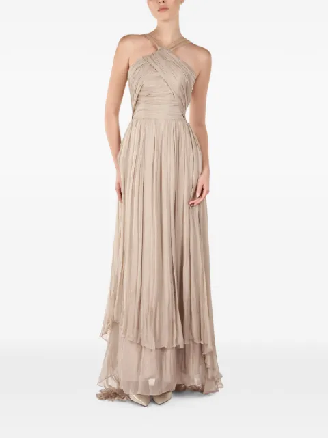ANDREEA VENECIUC Whisper pleated silk maxii dress