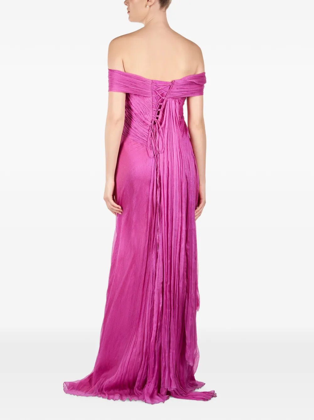 ANDREEA VENECIUC Muse off-shoulder avondjurk Roze