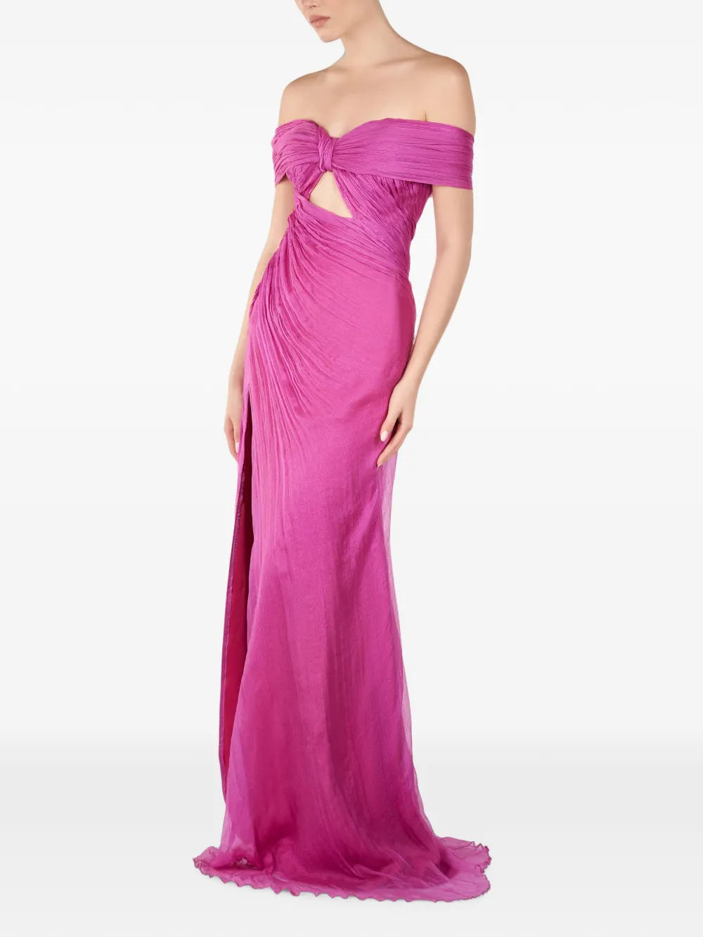 ANDREEA VENECIUC Muse off-shoulder avondjurk Roze