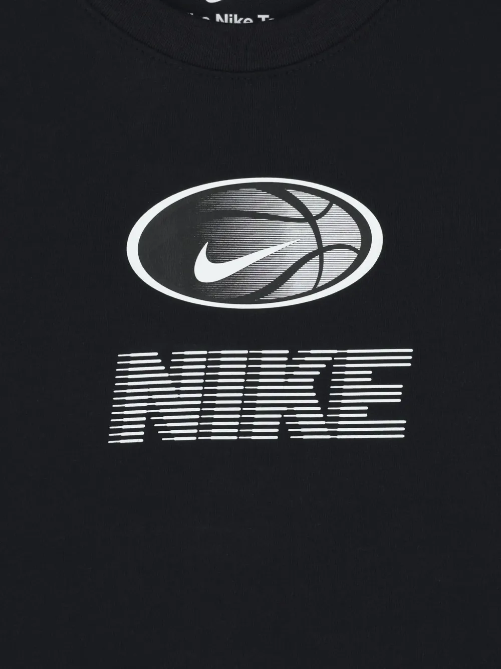 Nike Kids logo-print T-shirt Zwart