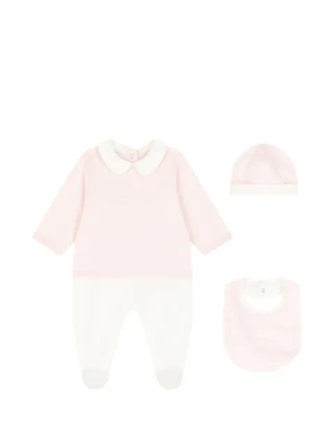 Fendi Kids logo-embroidered collar baby set (set of three)