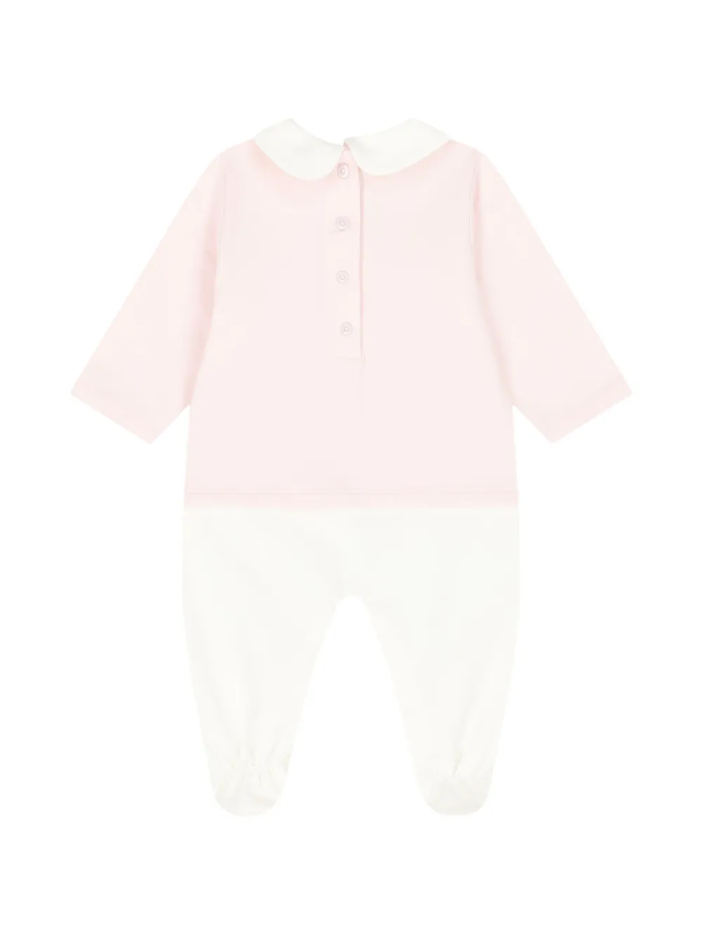 Fendi Kids Driedelige babyset met kraag en geborduurd logo Roze