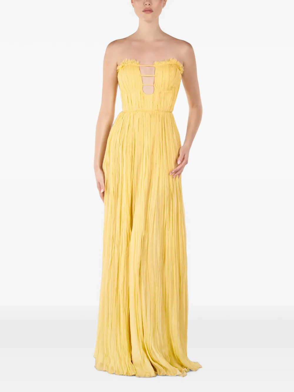 ANDREEA VENECIUC strapless pleated maxi dress