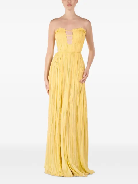 ANDREEA VENECIUC strapless pleated maxi dress