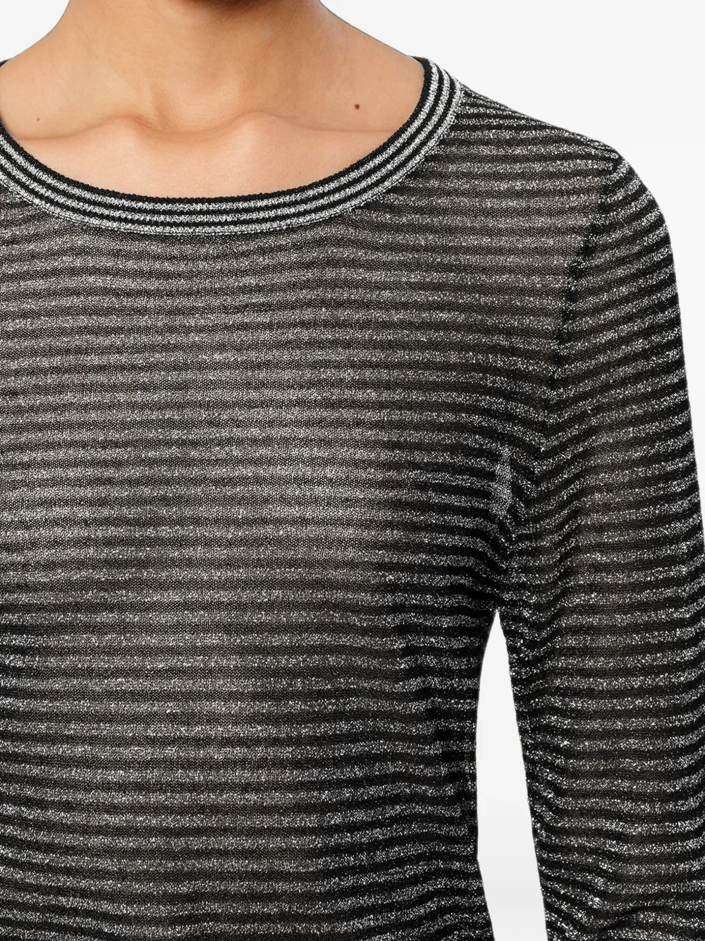 ISABEL MARANT Cenaya gestreept gebreid T-shirt Zwart