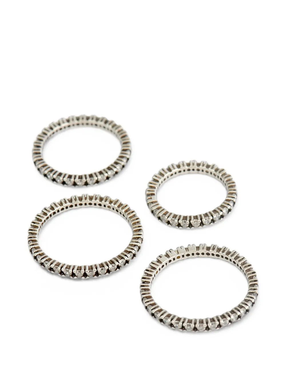ISABEL MARANT Lauren rings (set of four) - Argento