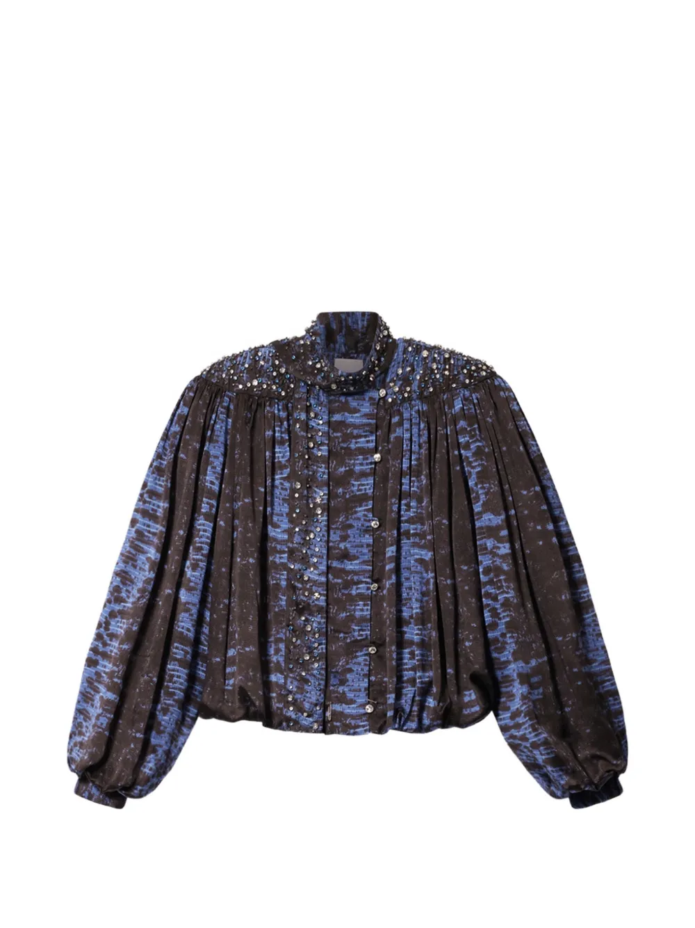 ISABEL MARANT Loyra embellished silk blouse - Blu