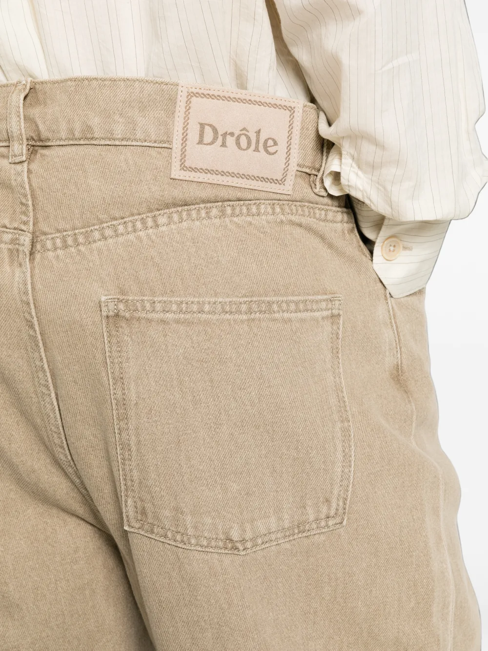 Drôle De Monsieur Jeans met logopatch Groen