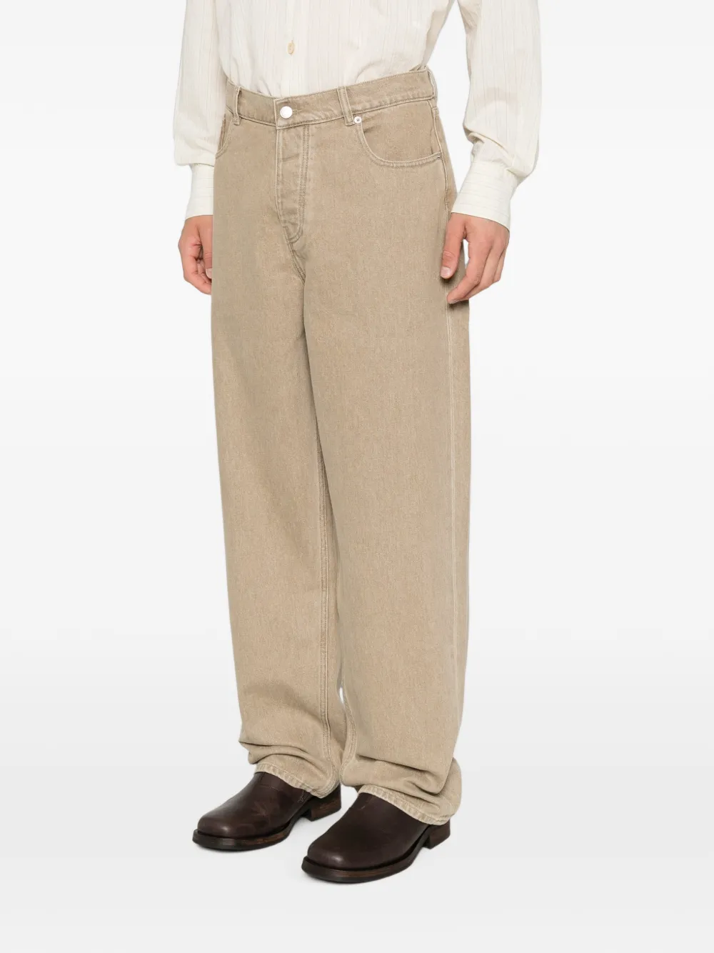 Drôle De Monsieur Jeans met logopatch Groen