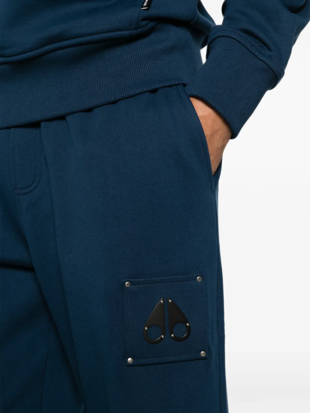 Moose Knuckles Trainingsbroek met logoplakkaat Blauw