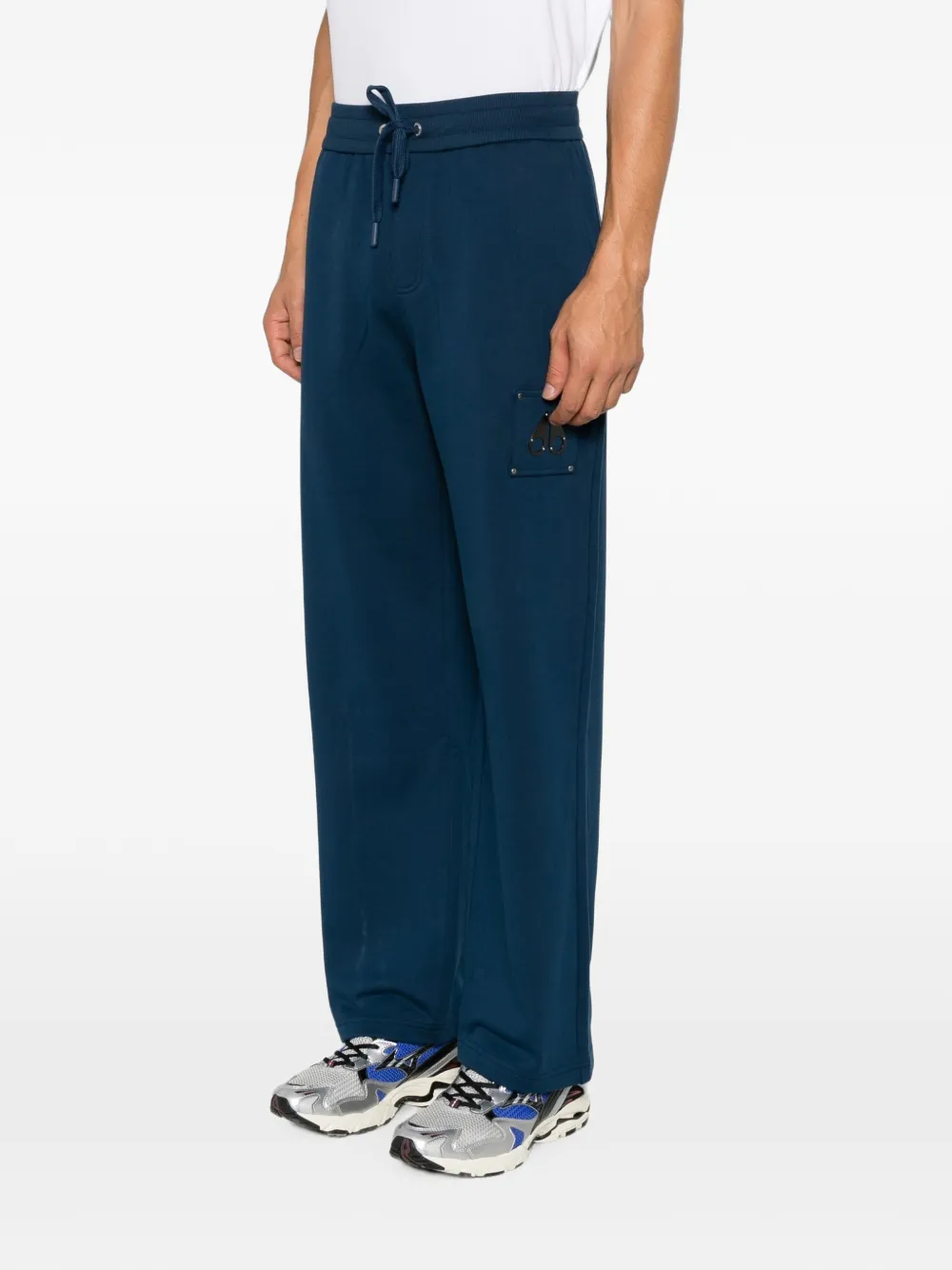 Moose Knuckles Trainingsbroek met logoplakkaat Blauw
