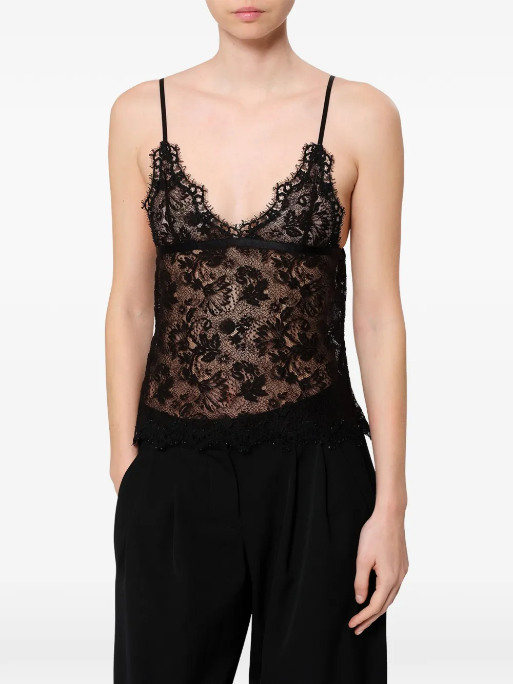 ISABEL MARANT Adiena floral lace camisole Zwart