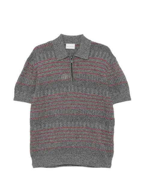 Drôle De Monsieur striped quarter-zip kinit polo