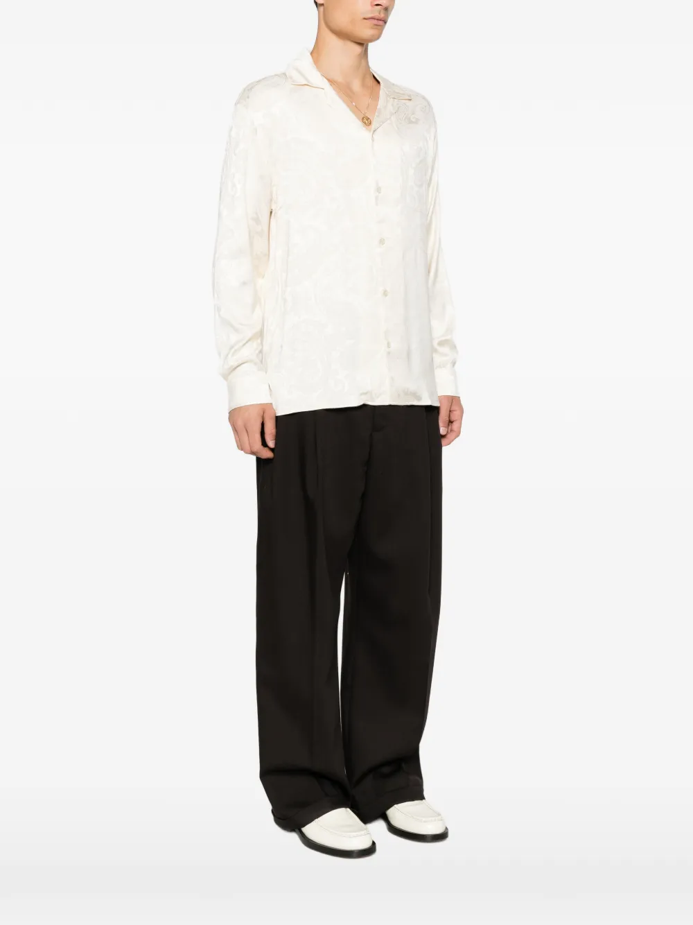 Drôle De Monsieur Overhemd met paisley-jacquard Beige
