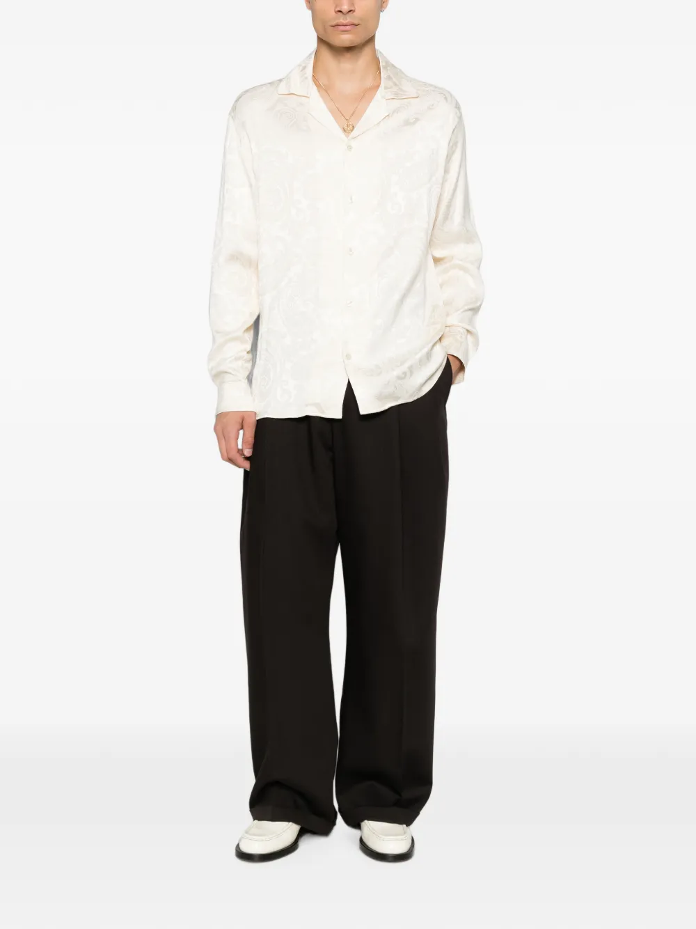 Drôle De Monsieur Overhemd met paisley-jacquard Beige
