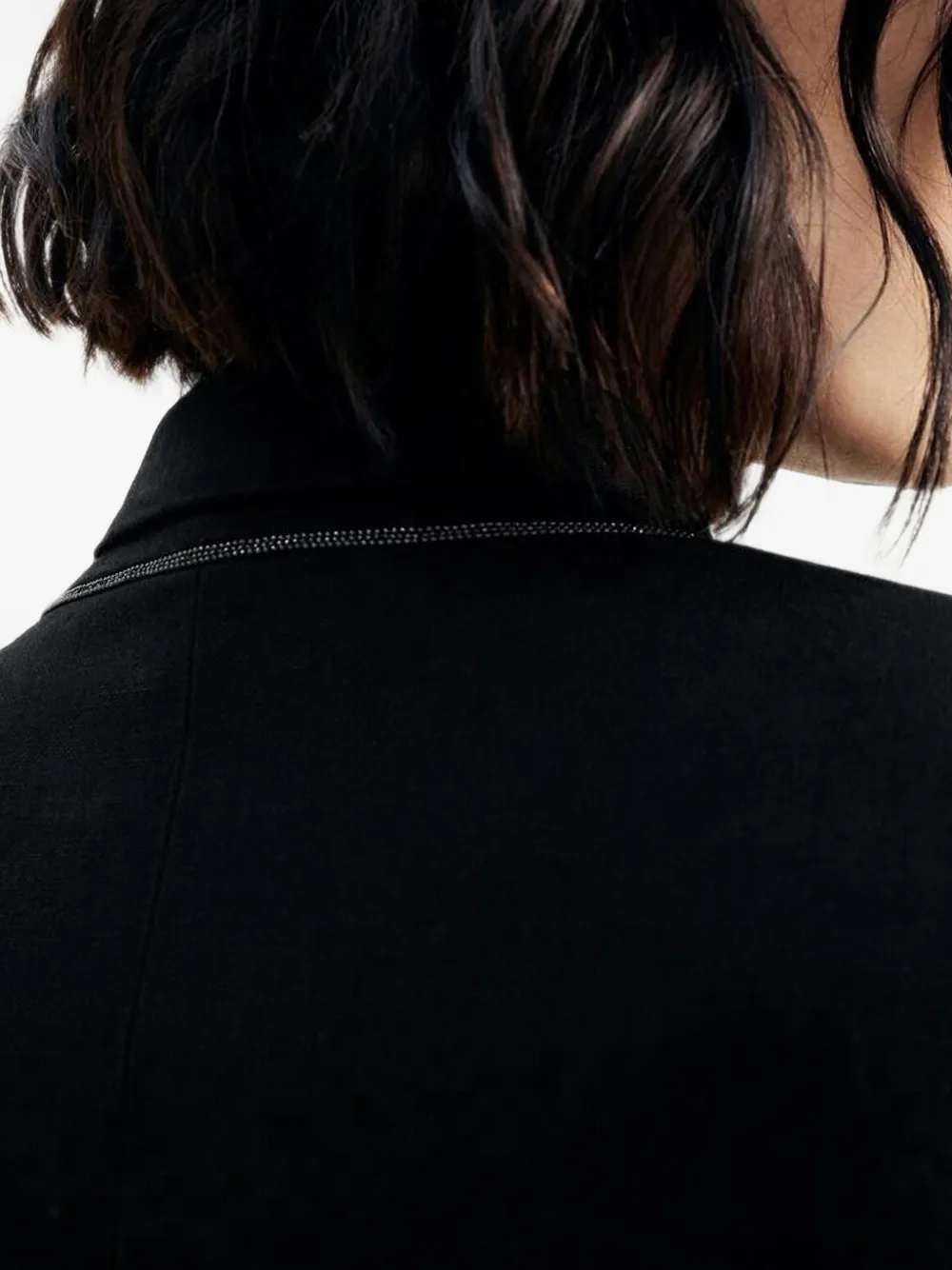 Brunello Cucinelli cropped single-breasted jacket Zwart