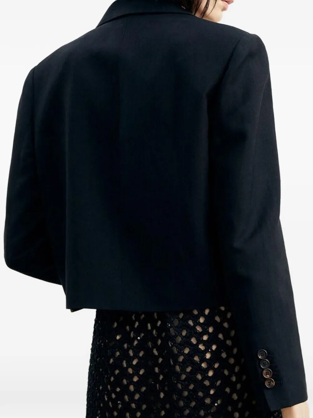 Brunello Cucinelli cropped single-breasted jacket Zwart