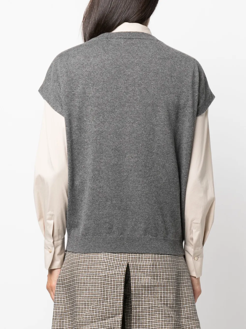 Brunello Cucinelli Trui met V-hals en zak-detail Grijs