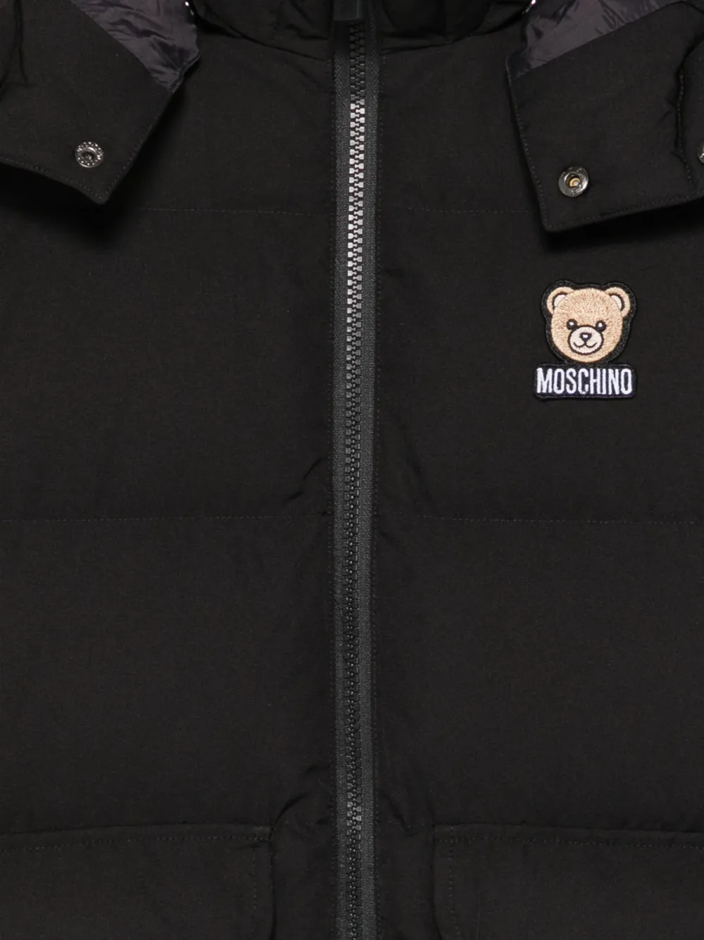 Moschino Kids Donsjack met capuchon Zwart