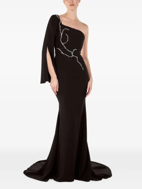 ANDREEA VENECIUC Ophelie crystal-embellished one-shoulder gown