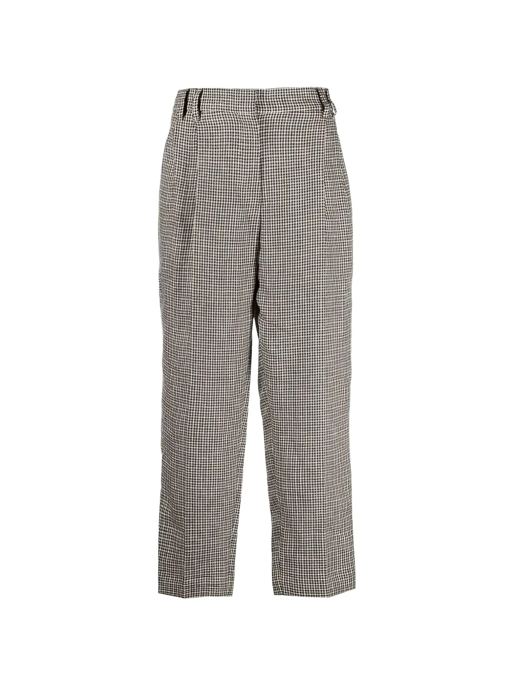 Brunello Cucinelli Plooibroek met pied-de-poule print Beige