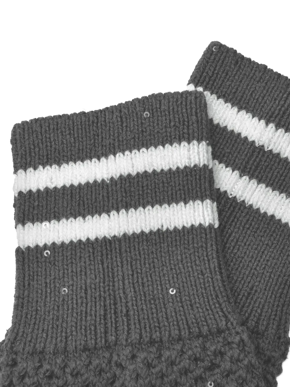 Brunello Cucinelli sequin-embellished striped socks Grijs