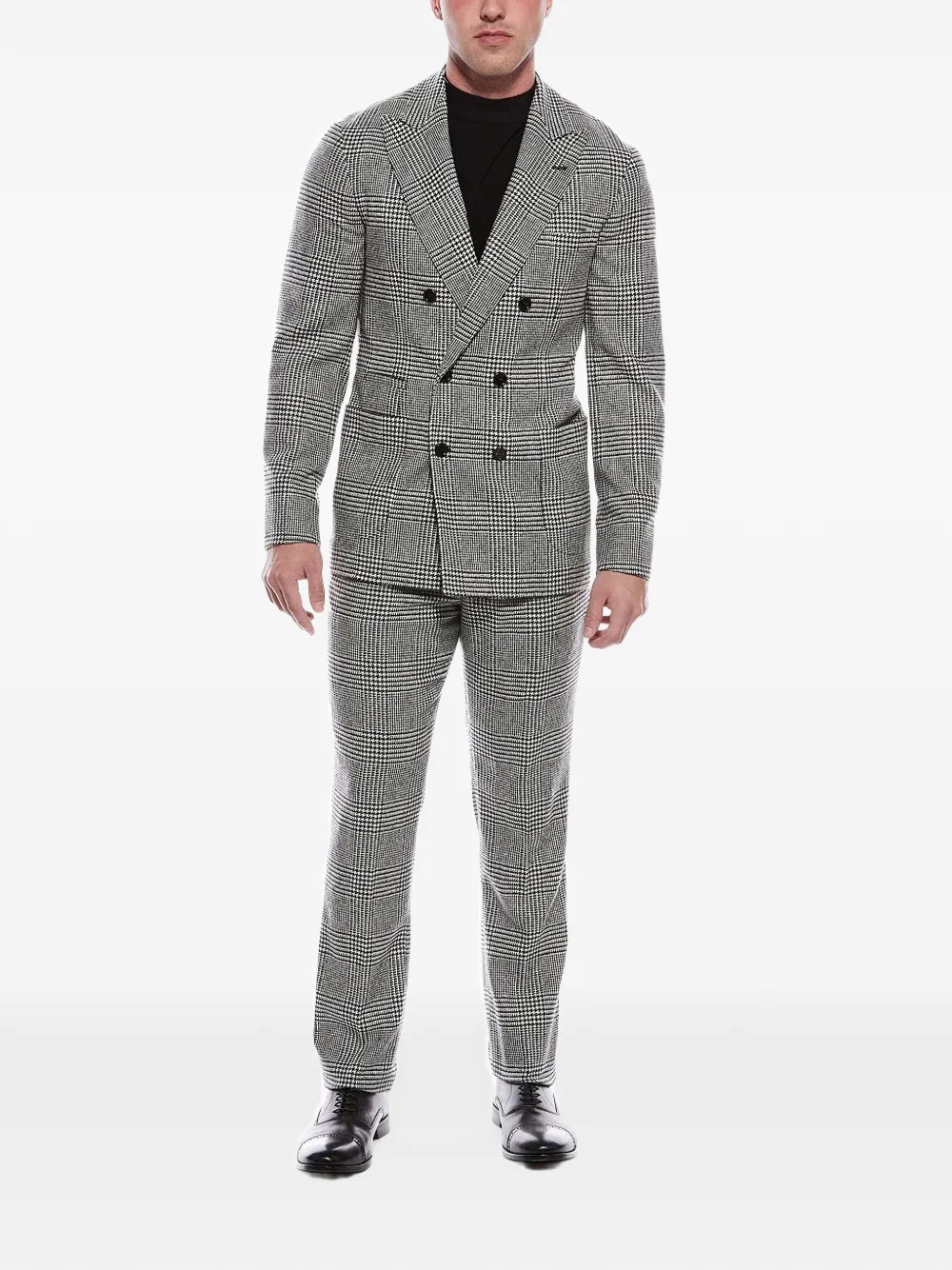 Brunello Cucinelli plaid double-breasted suit - Grigio