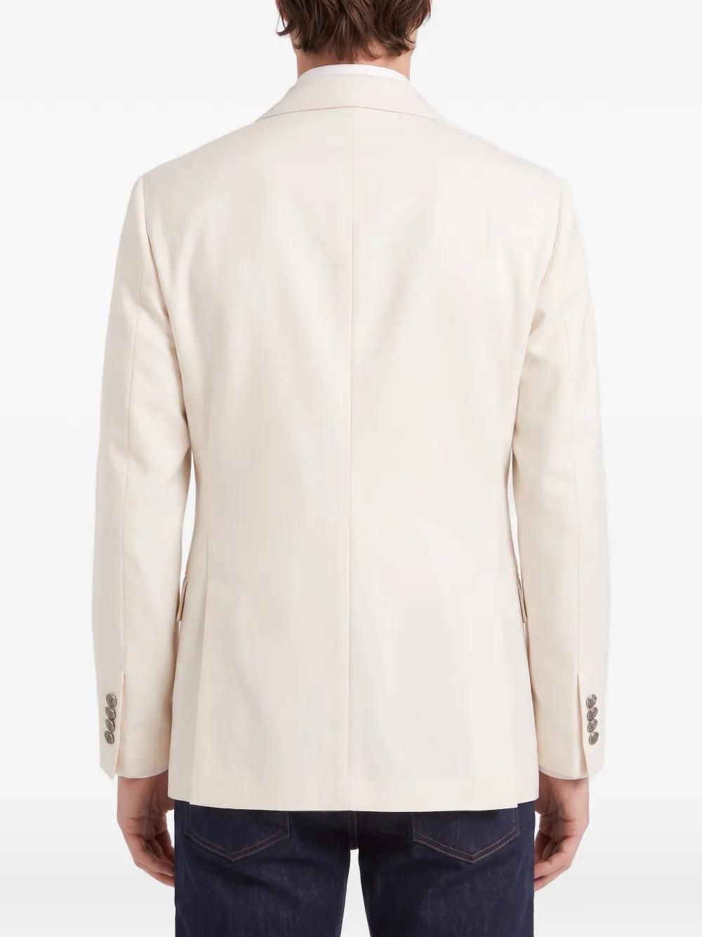 Brunello Cucinelli Colbert met enkele rij knopen Wit